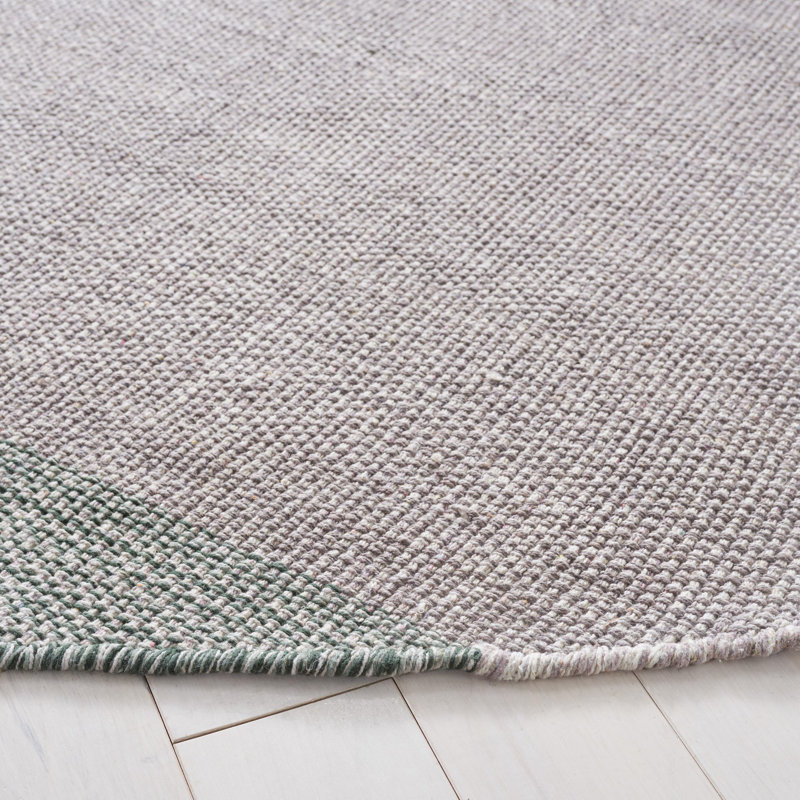 Gracie Oaks Zoltán Handmade Flatweave Cotton Gray/Green Rug & Reviews